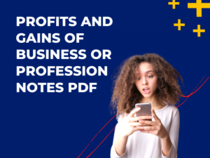 Profits and Gains of Business or Profession Notes PDF